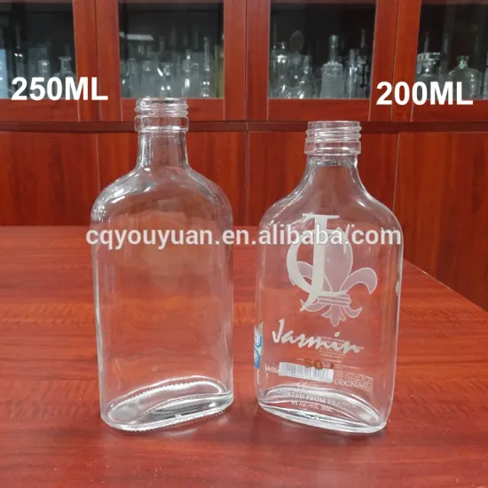 Food grade cheap flask 200ml glass bottle for liquor