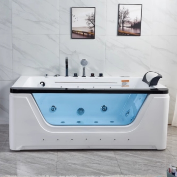 Custom White Whirlpool Acrylic Jetted Bathtub with Customizable Hydrotherapy