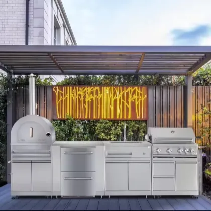 304 Stainless Steel Outdoor Kitchen Set with Gas Grill and Full Cabinets