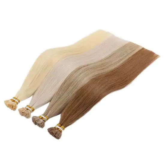Xuchang Harmony 18inch 0.8g private label baby remy italian keratin bond blonde 613 hair extension flat tip virgin cuticles