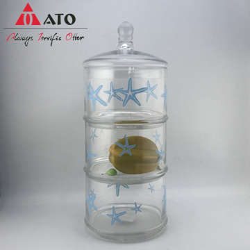 3 Schichten Bonbonglas mit Sea Star Decal