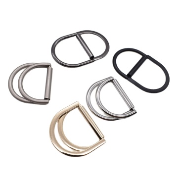 Custom Double D Ring Engraved Logo in Gold & Black Nickel: In Stock and Ready to Order
