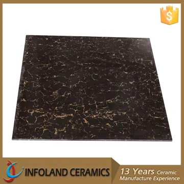 China Manufacturer Super Black Crystal Double Loading Floor Tile Designs