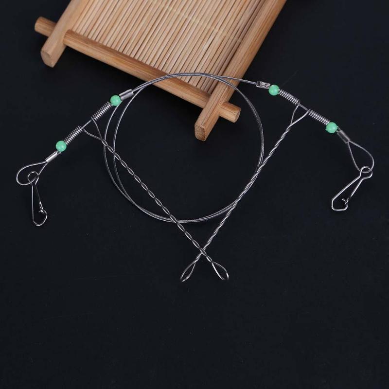 Stainless Steel Fishing Rigs Wire Leader Rope Line Swivel String Hooks ...