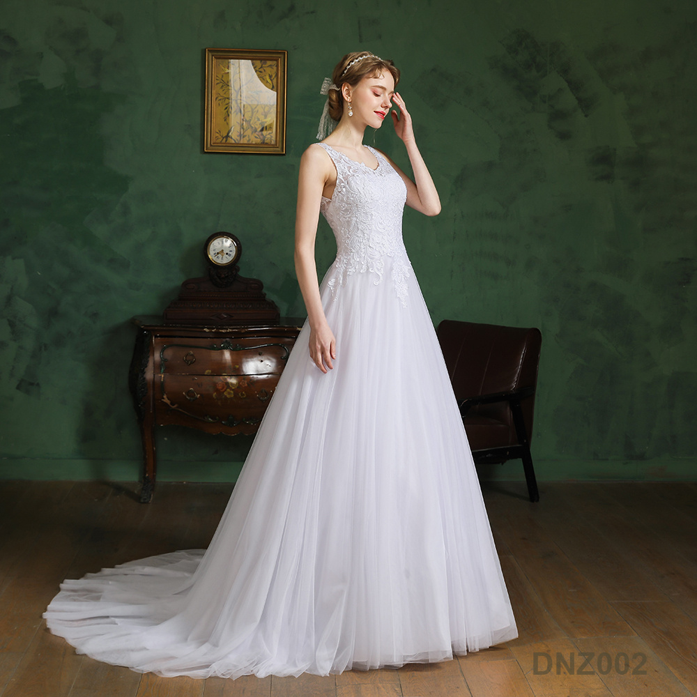 Off-shoulder Stain Lace Up Long Sleeve Princess Wedding Dress