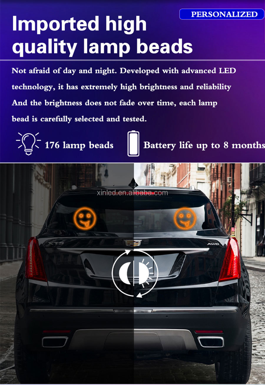 Dynamic Remote Smart Led Five Emotion Switch Car Screen Warning Lamp ...