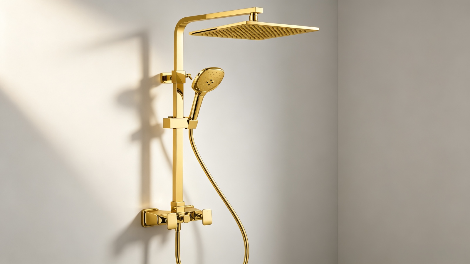 brass exposed pipe shower system