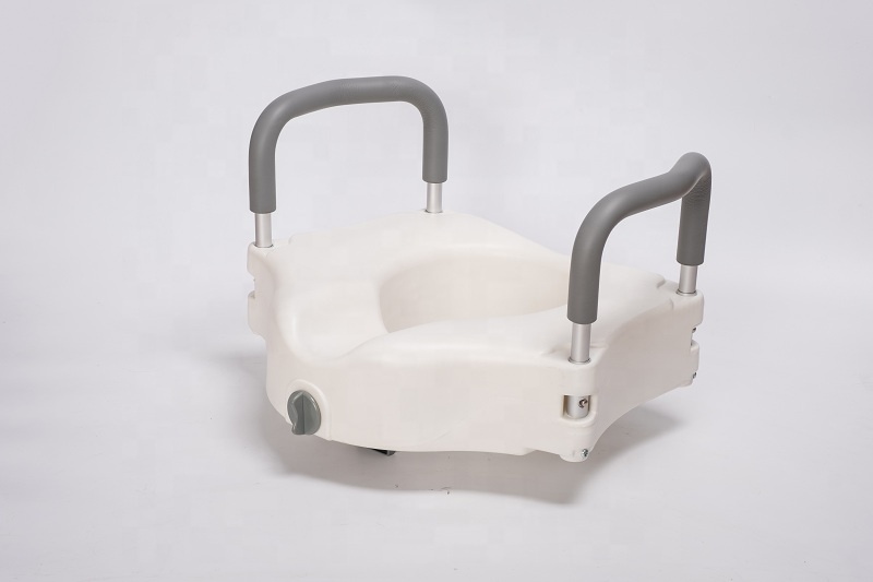Plastic Detachable And Lightweight Raised Toilet Seat with Aluminum Handles TCA10