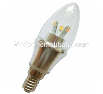 Hot CE & RoHS approval clear/milky Silver e14 led candle bulbs 3w 5w