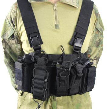Adjustable Chest Rig Bag with Radio Harness and Tactical Vest Pouch