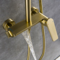 Robinet de douche de salle de bain en or de luxe à manche