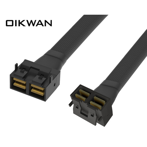 mini sas cable speed MiniSAS HD SFF-8643 8i to SFF-8643 8i RA90° Supplier