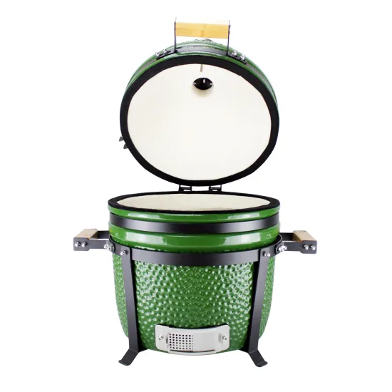 Auplex Mini Kamado Ceramic Barbecue Smoker 15 Inch Camping BBQ Smokeless Grill for Outdoor