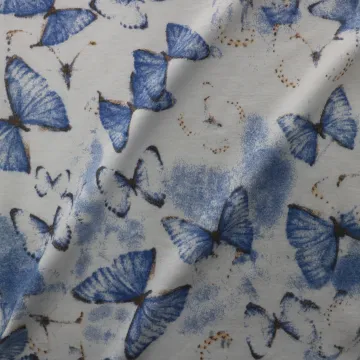 Good Design Butterfly Pattern T/C 65/35 Weft Knitted Printed Single Jersey Fabric For T-Shirt/Blouses/Dress