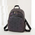 Outdoor Backpack. Wholesale top fashion high quality PU leather geometric reflective luminous backpacks Manufactory