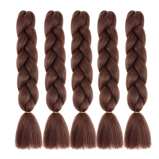 24 Inch Brown Jumbo Braiding Hair Extension Ombre Synthetic Hair for Box Braiding Twist Colorful Braids Hair Burgundy