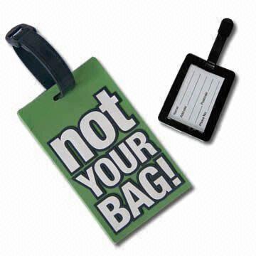 Soft PVC Luggage Tag with Template, Measures 10.5x6.3cm, Customized Logos are Accepted
