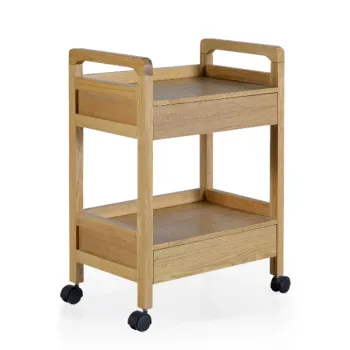 wood beauty salon manicure trolley with wheels