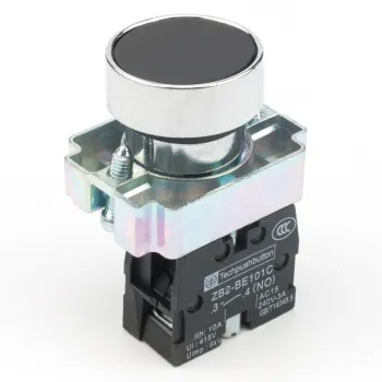 XB2 22mm Momentary Self-reset Push Button Switch - Black Round Flat Head (NO/NC)