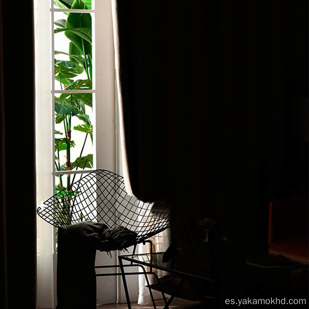 Cortinas de bolsillo de varilla azul marino