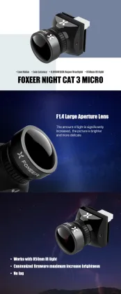 Foxeer Night Cat 3 Micro 1200TVL Night Vision Camera for RC FPV Racing Drones