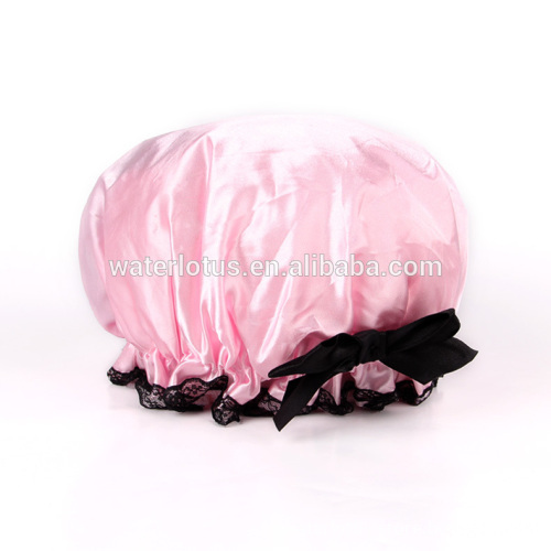 Stylish Shower Cap Satin Bouffant Pouch Hat Bath Hair Waterproof Bathing Spa New