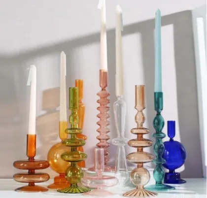 custom glass taper candle holders