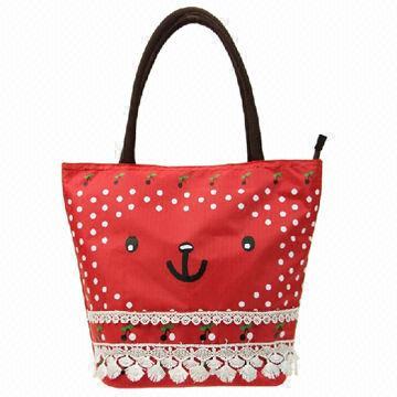 Double Oxford oversized fashion beach bags with smile face, suitable shopping