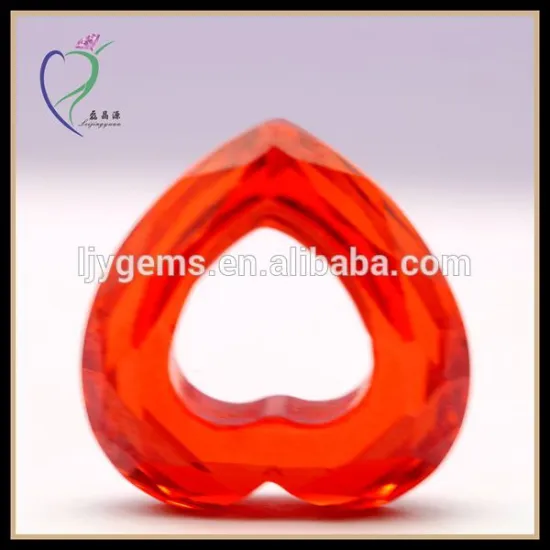 Chic Heart Bead Orange Middle Hollow Natural Stone