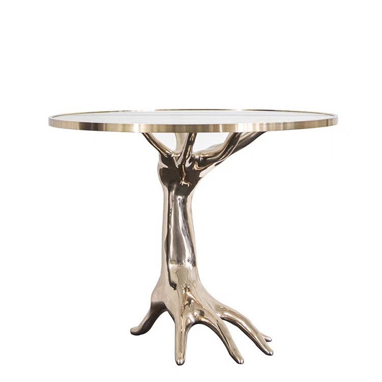 glass top side table