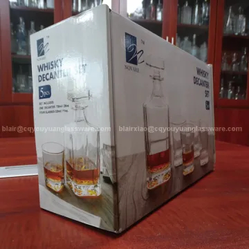 750ml Decanter With Stopper Whiskey Liquor Glass Bottle