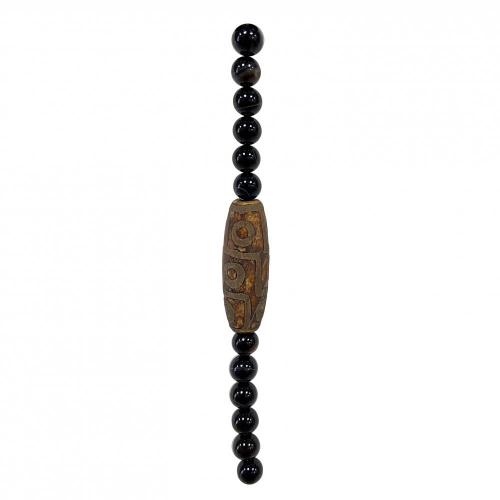 Perles d'agate noire artisanale pour la fabrication de bijoux