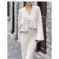 Women's Long Sleeve 2 Piece Long Skirt