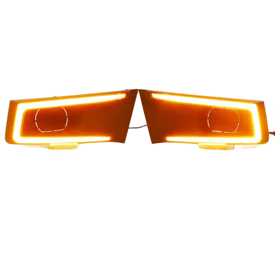 Gobison LED DRL Daytime Running Light Fog Light with Yellow Turn Signal for Suzuki Vitara Brezza (2015-2017)