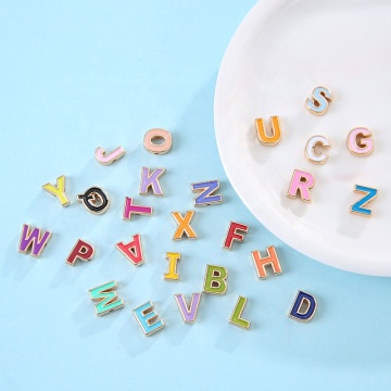 Alloy metal alphabet letter beads 52pcs