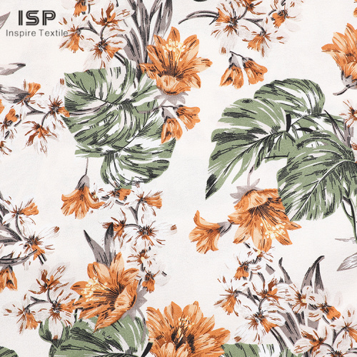 Stock Woven Moss Crepe Custom Printing Textile Printed Rayon Fabric For Shirt