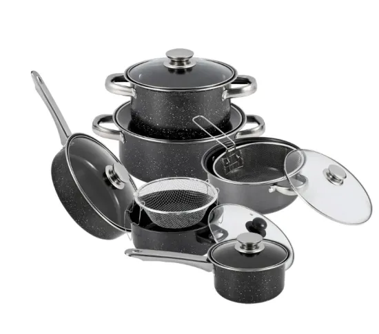 Affordable Cooking Carbon Steel Nonstick Kitchen Pot and Pan Sets with Non-Stick Coating
