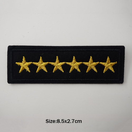 Parches bordados de hierro con emblema del ejército de grado Star Rank