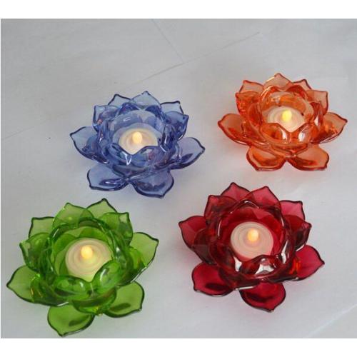 Glass Lotus Tea Light Holder