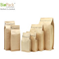 Eco Friendly Compostable Cornstarch PLA Plastic Food Packaging Bag con cierre de cremallera