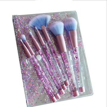 7pcs/set Crystal Makeup Brushes Set Foundation Powder Cosmetic Blush Eyeshadow Beauty Glitter Make Up Brush Tools with Bag