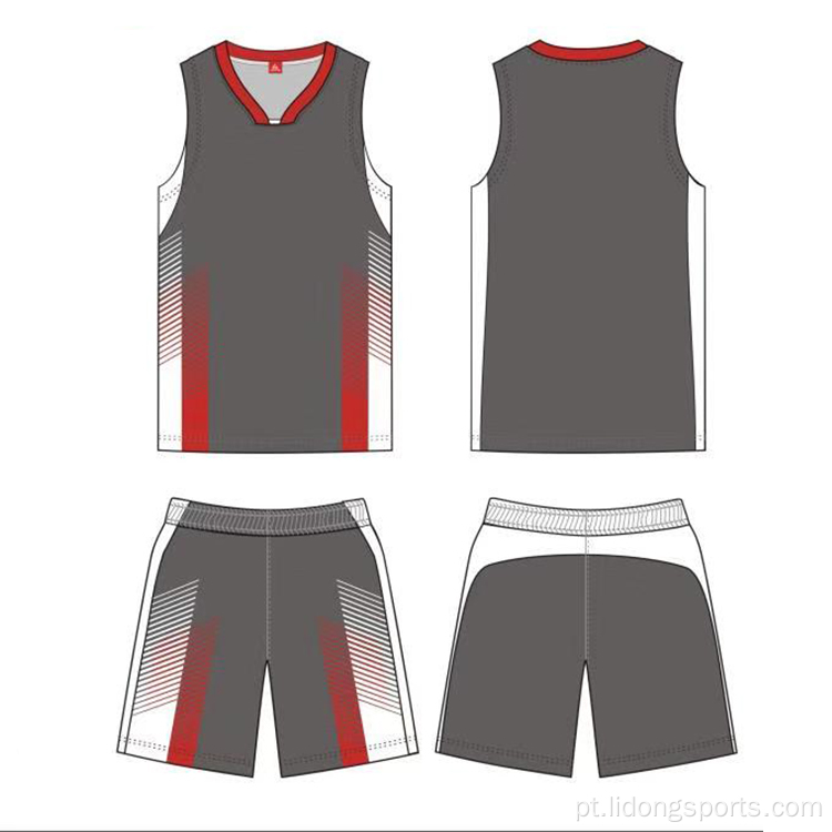 O uniforme de basquete usa camisa de basquete juvenil e shorts