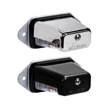 Black Chrome Waterproof LED License Plate Light for Trailers, UTV, ATV, Trucks, RVs, and Boats - 12V