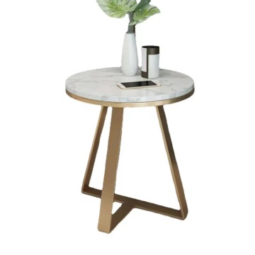 Scandinavian Stainless Steel Corner Table | Small Round Tempered Glass Coffee Table
