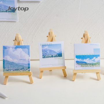 Joytop 000763 NIET -PICTY Note met houten houder - schattige 76*76mm memo -pads voor briefpapier in de briefpapier