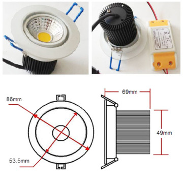6W COB LED Ceiling Light (PR-CLCOB-62-CW)