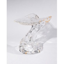 Streamline Moderne Altın Yaprak Kristal Tabure