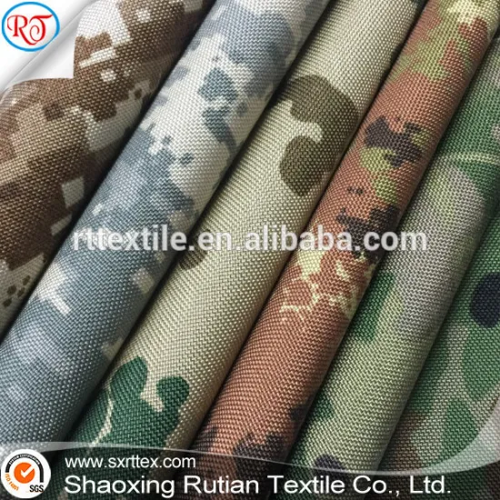 Camouflage Nylon Cordura 1000D PU oxford fabric