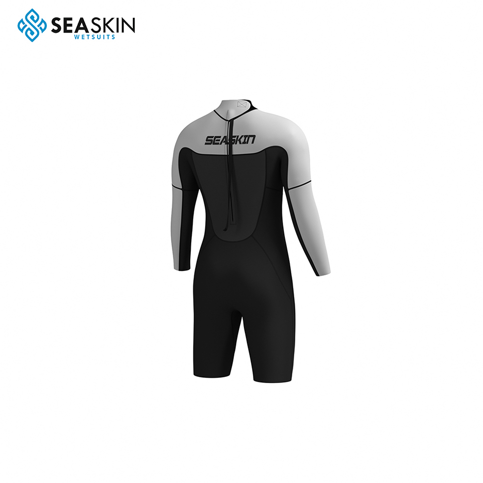 Zeegeacht mannen nat pak rug zip in koud water knie lengte duikpak 3 mm neopreen wetsuit