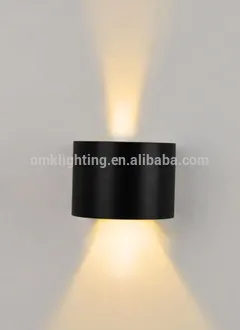 black die-cast aluminum material 2*3w hotel led wall lamp